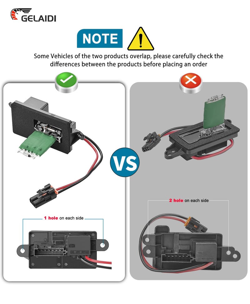GELAIDI HVAC Blower Motor Resistor for 1999-2006 Chevy Avalanche Silverado Tahoe Suburban & GMC Sierra Yukon | OE Replacement Part #22807122, 973-409, 89019089, 15-81087 | Manual AC Control Module - Image 5